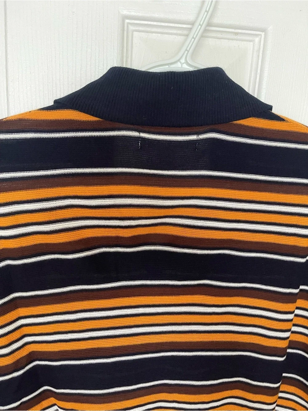 BANANA REPUBLIC 100% COTTON SWEATER POLO NAVY BLUE STRIPES Retro Vibes NEW